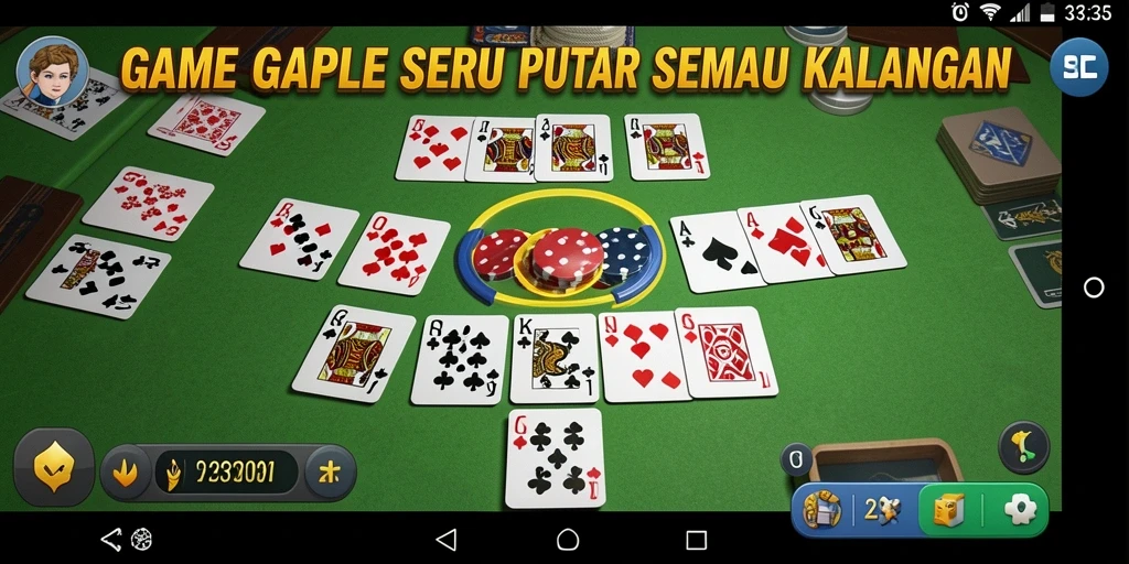 Screenshot menampilkan momen seru dalam permainan Gaple di 33L.