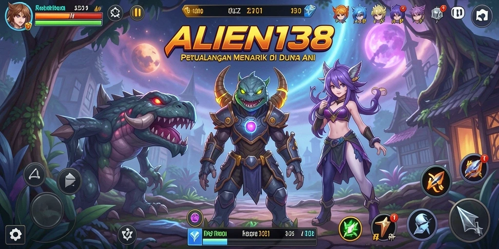 Tampilan gameplay menarik dari ALIEN138 yang memperlihatkan pertarungan karakter.