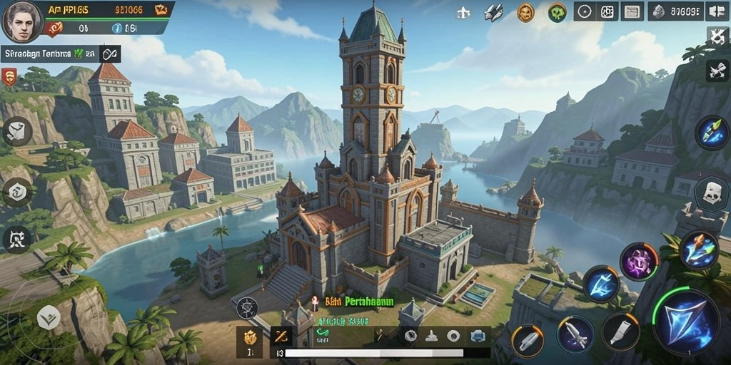 Tampilan gameplay menarik dari API66 dalam Tower Defense.