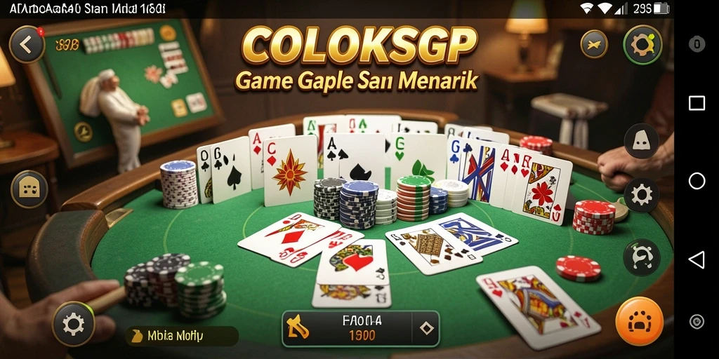 Tampilan gameplay seru dalam COLOKSGP yang menampilkan kartu Gaple.