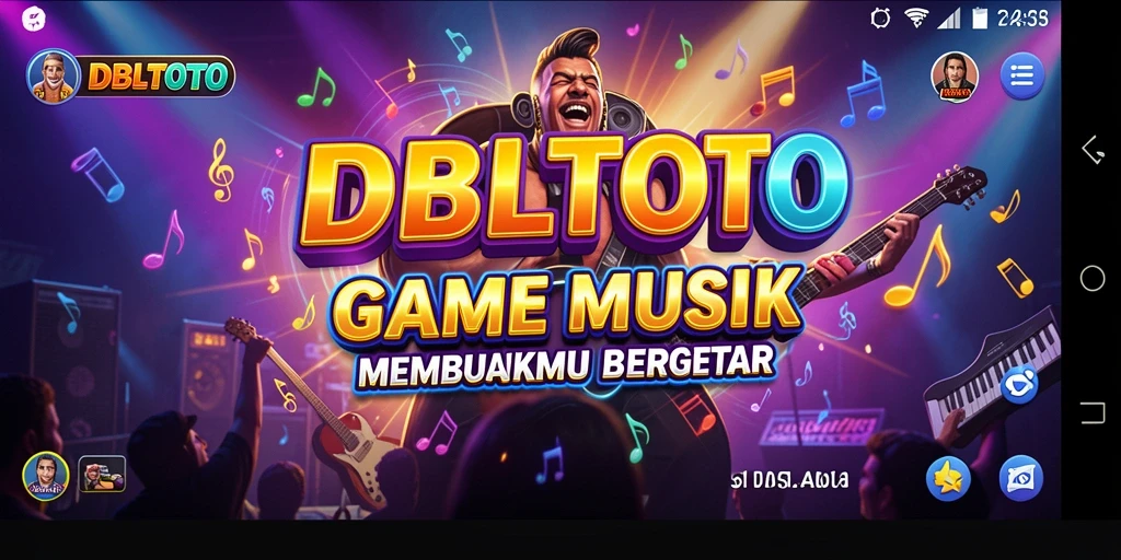Screenshot gameplay DBLTOTO menunjukkan aksi bermain musik yang menarik.