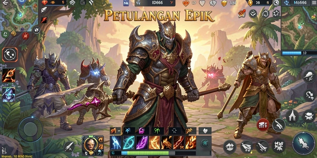 Screenshot gameplay menampilkan pertarungan epik dalam ID66.