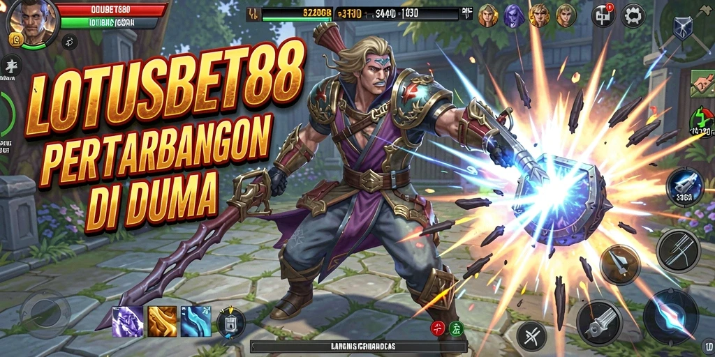 Tangkapan layar gameplay LOTUSBET88 dengan aksi pertarungan epik.