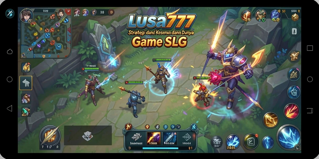 Screenshot gameplay menunjukkan strategi mendalam dalam LUSA777.