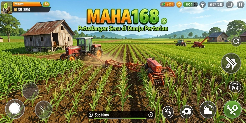 Tampilan gameplay seru dengan berbagai aktivitas pertanian.