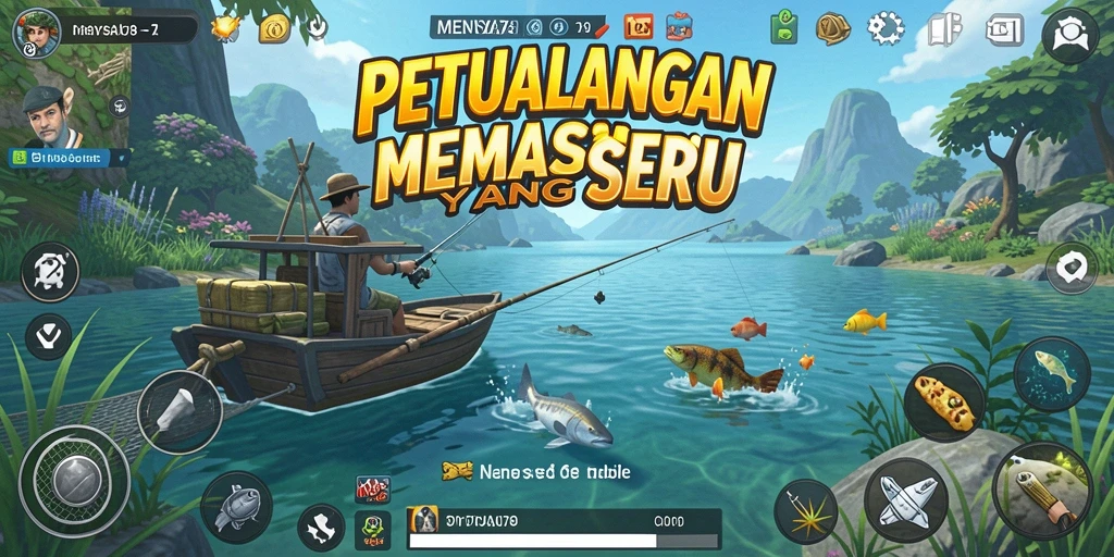 Gameplay seru dalam <strong>MENYALA78</strong> saat memancing ikan di laut.
