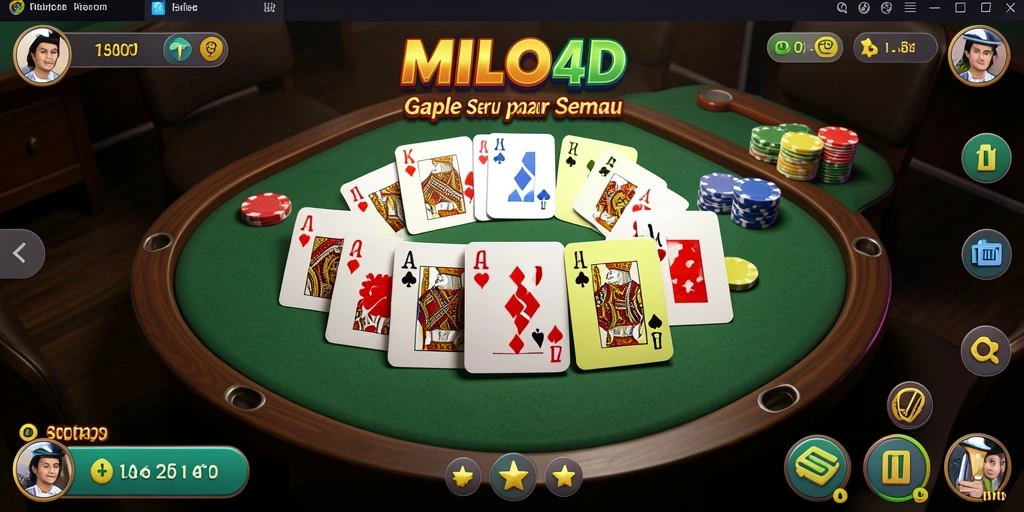 Tampilan gameplay Gaple yang seru dan interaktif di MILO4D.