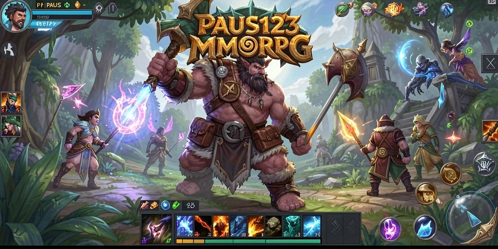 Tangkapan layar menampilkan aksi seru dalam gameplay PAUS123 MMORPG.