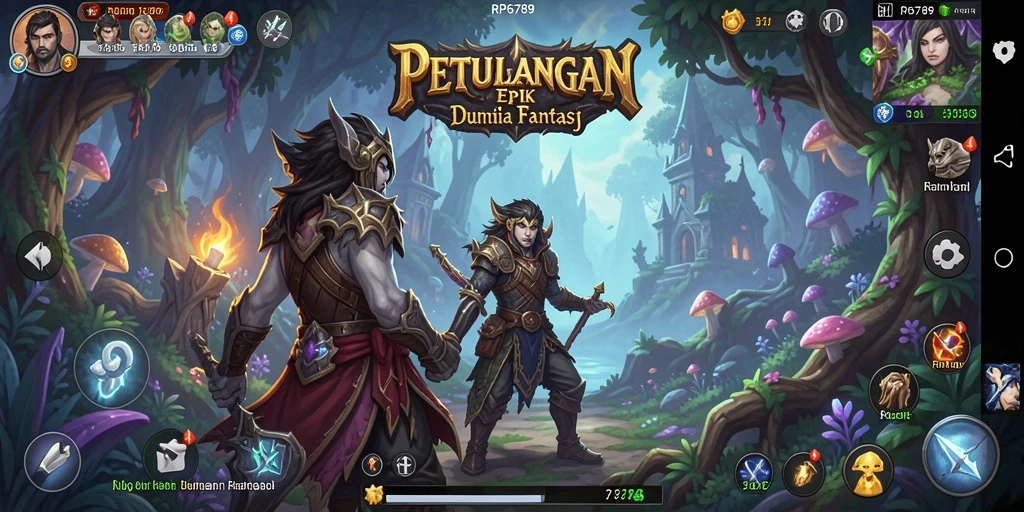 Tampilan gameplay RP6789 yang menampilkan pertempuran epik dan eksplorasi dunia.