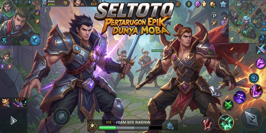 Screenshot gameplay SELTOTO menampilkan intensitas pertarungan MOBA.