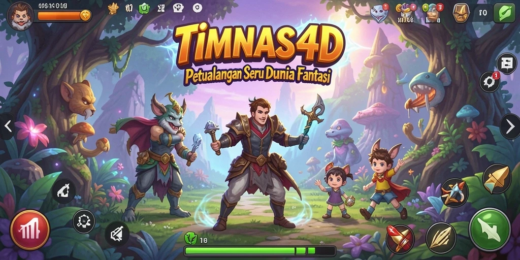 Screenshot gameplay TIMNAS4D menunjukkan serunya bertarung dalam petualangan.