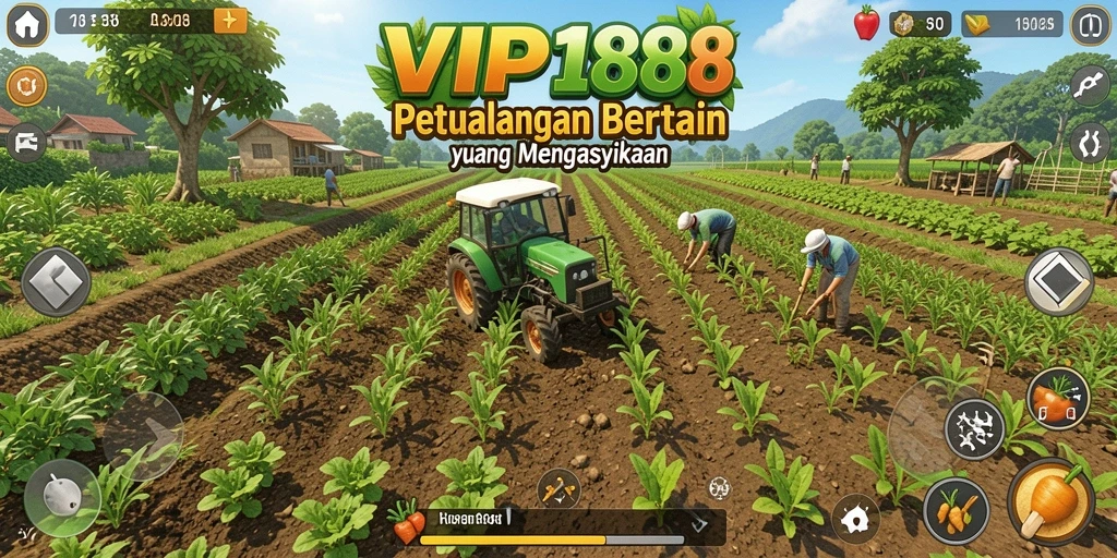 Tangkapan layar gameplay VIP188 menampilkan pertanian yang indah dan interaktif.